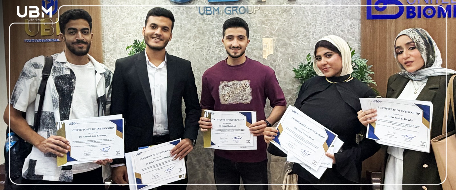 UBM internship program students receiving certificates of appreciation