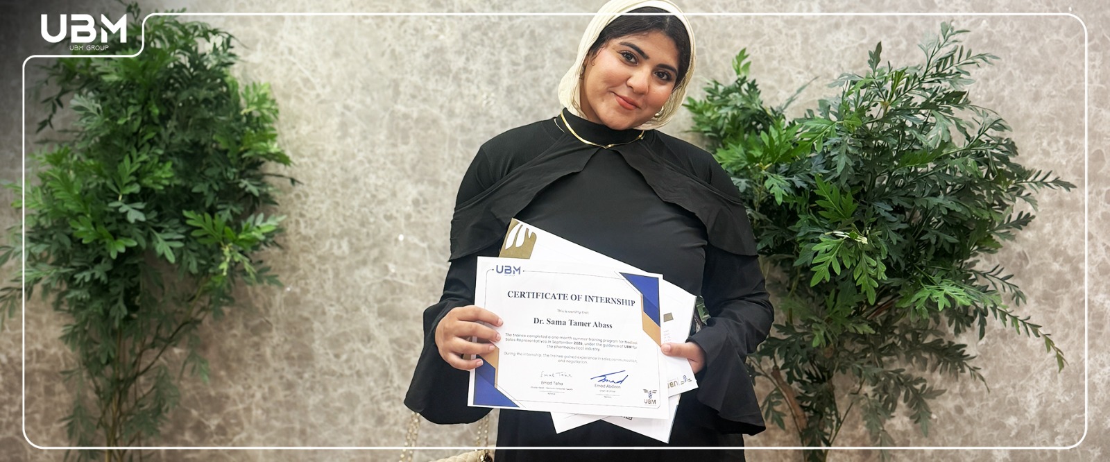 UBM internship program students receiving certificates of appreciation