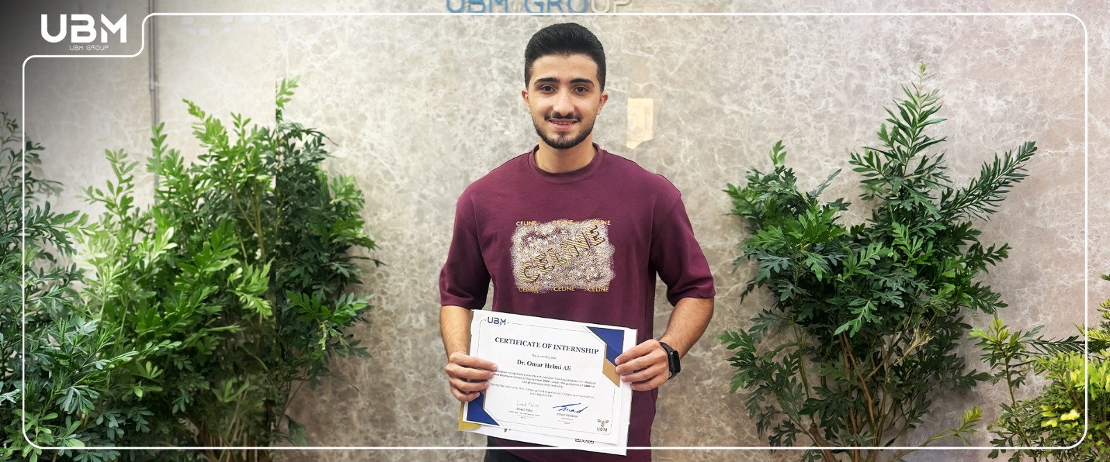 UBM internship program students receiving certificates of appreciation